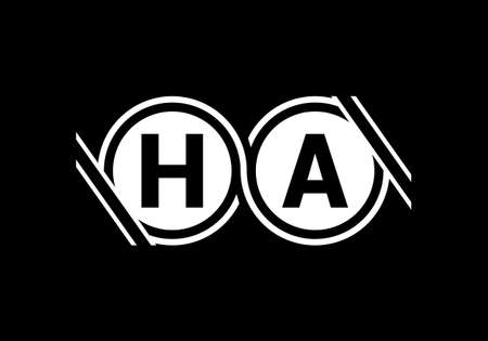 H A, HA Initial Letter Logo design vector template, Graphic Alphabet Symbol for Corporate Business Identityのイラスト素材
