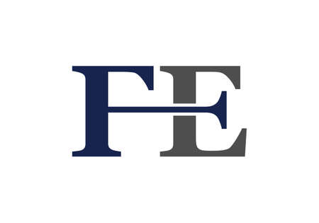 Initial Monogram Letter FE Logo Design Vector Template. FE Letter Logo Designのイラスト素材