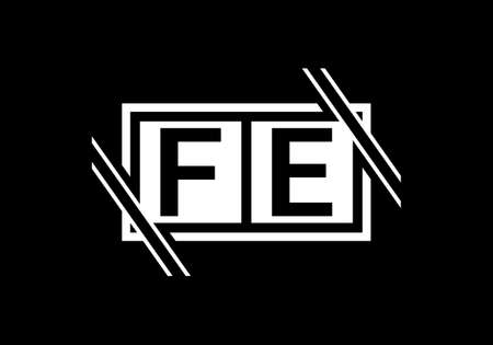 Initial Monogram Letter FE Logo Design Vector Template. FE Letter Logo Designのイラスト素材