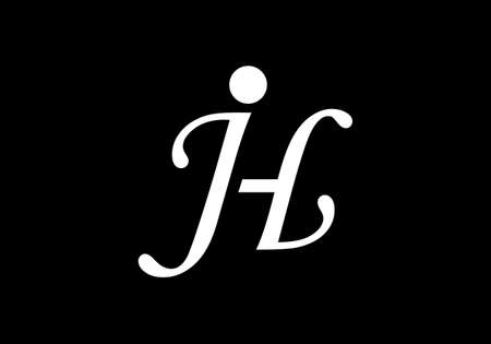 Initial Monogram Letter J H Logo Design Vector Template. JH Letter Logo Designのイラスト素材