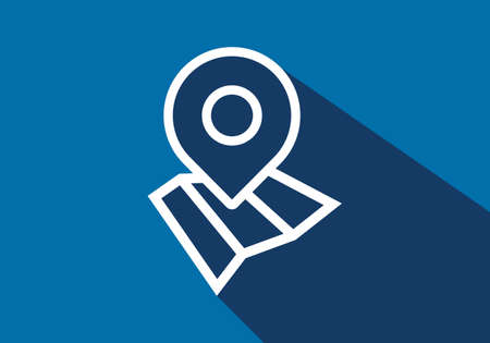 Location icon vector. Pin sign, Navigation map, GPS, direction, place, compass, contact, search concept. Flat style for graphic design, Web, UI, mobile appのイラスト素材
