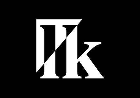 Initial Monogram Letter L  K Logo Design Vector Template. LK Letter Logo Designのイラスト素材