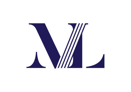 Initial Monogram Letter M L Logo Design Vector Template. ML Letter Logo Designのイラスト素材