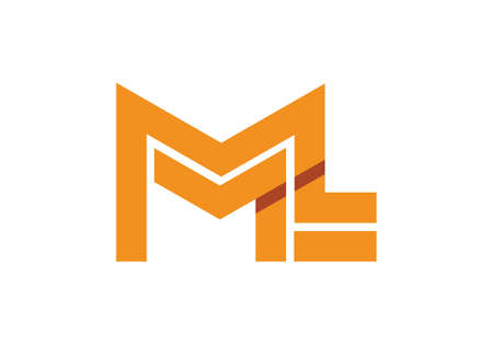 Initial Monogram Letter M L Logo Design Vector Template. ML Letter Logo Designのイラスト素材