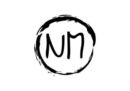 Initial Monogram Letter N M Logo Design Vector Template. NM Letter Logo Designのイラスト素材