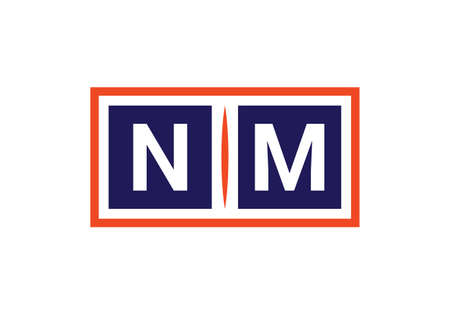 Initial Monogram Letter N M Logo Design Vector Template. NM Letter Logo Designのイラスト素材
