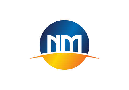 Initial Monogram Letter N M Logo Design Vector Template. NM Letter Logo Designのイラスト素材