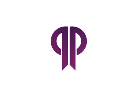 Initial Monogram Letter Q P Logo Design Vector Template. QP Letter Logo Designのイラスト素材