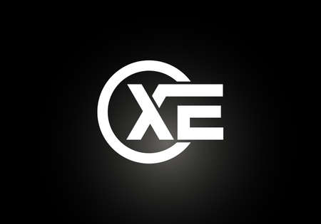 Initial Monogram Letter X E Logo Design Vector Template. X E Letter Logo Designのイラスト素材