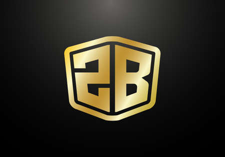 Initial Monogram Letter Z B Logo Design Vector Template. Graphic Alphabet Symbol for Corporate Business Identityのイラスト素材