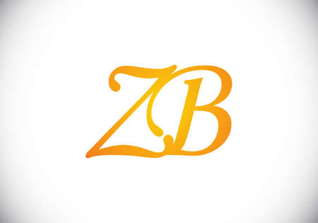 Initial Monogram Letter Z B Logo Design Vector Template. Graphic Alphabet Symbol for Corporate Business Identityのイラスト素材