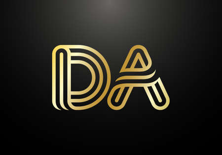 Initial Monogram Letter DA Logo Design Vector Template. DA Letter Logo Designのイラスト素材