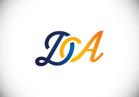Initial Monogram Letter DA Logo Design Vector Template. DA Letter Logo Designのイラスト素材