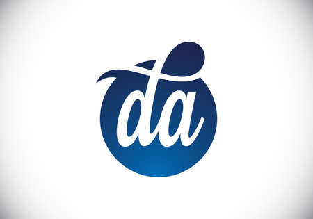 Initial Monogram Letter DA Logo Design Vector Template. DA Letter Logo Designのイラスト素材