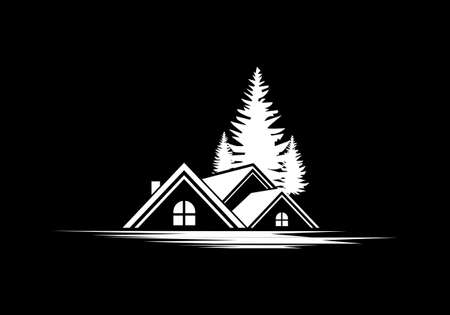Real estate vector logo design, Building logo design, Real estate vector logo template, Logo for a property, Abstract home logoのイラスト素材