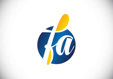 Initial Monogram Letter FA Logo Design Vector Template. FA Letter Logo Designのイラスト素材