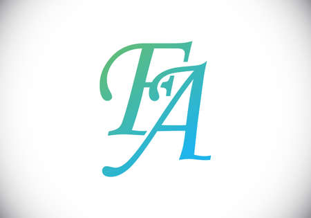 Initial Monogram Letter FA Logo Design Vector Template. FA Letter Logo Designのイラスト素材
