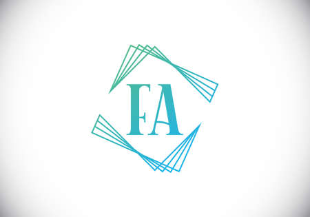 Initial Monogram Letter FA Logo Design Vector Template. FA Letter Logo Designのイラスト素材