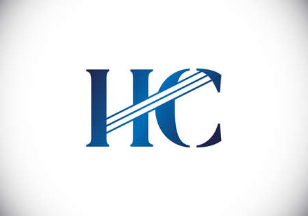 Initial Monogram Letter H C Logo Design Vector Template. HC Letter Logo Designのイラスト素材