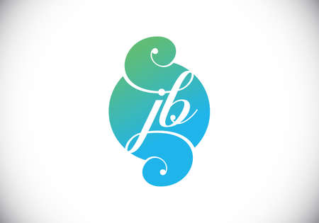 Initial Monogram Letter J B Logo Design Vector Template. JB Letter Logo Designのイラスト素材