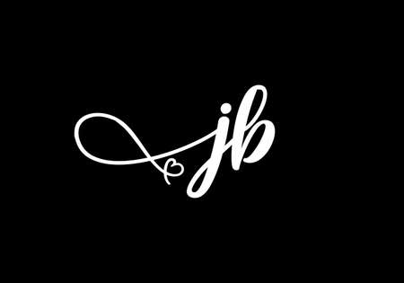 Initial Monogram Letter J B Logo Design Vector Template. JB Letter Logo Designのイラスト素材