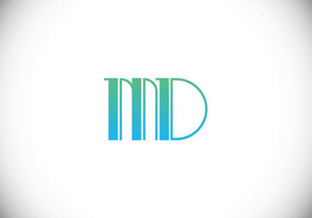 Initial Monogram Letter M D Logo Design Vector Template. M D Letter Logo Designのイラスト素材