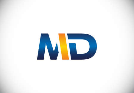 Initial Monogram Letter M D Logo Design Vector Template. M D Letter Logo Designのイラスト素材