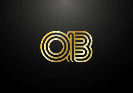 Initial Monogram Letter O B Logo Design Vector Template. O B Letter Logo Designのイラスト素材