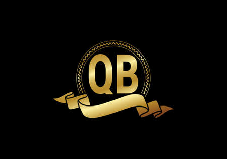 Initial Monogram Letter Q B Logo Design Vector Template. Q B Letter Logo Designのイラスト素材