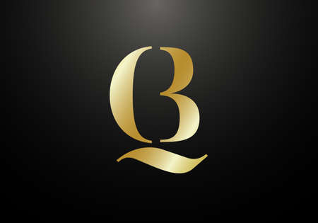 Initial Monogram Letter Q B Logo Design Vector Template. Q B Letter Logo Designのイラスト素材