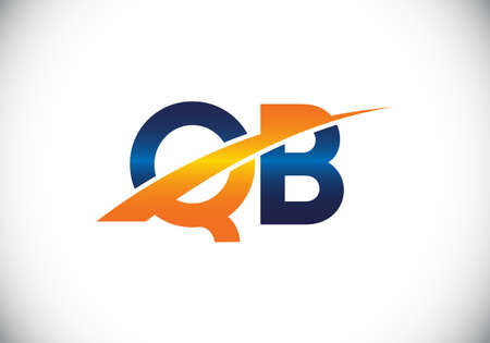Initial Monogram Letter Q B Logo Design Vector Template. Q B Letter Logo Designのイラスト素材