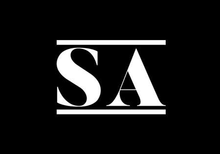 Initial Monogram Letter S A Logo Design Vector Template. S A Letter Logo Designのイラスト素材