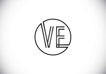 Initial Monogram Letter V E Logo Design Vector Template. V E Letter Logo Designのイラスト素材