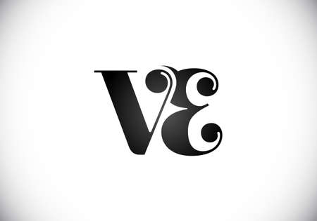 Initial Monogram Letter V E Logo Design Vector Template. V E Letter Logo Designのイラスト素材