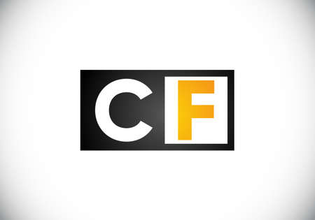 Initial Monogram Letter C F Logo Design Vector Template. C F Letter Logo Designのイラスト素材