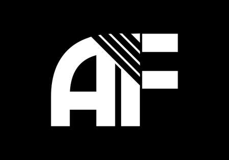 A F letter sign symbol. Initial Letter A F Logo Design Vector Template. Monogram logoのイラスト素材