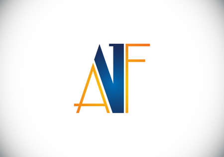 A F letter sign symbol. Initial Letter A F Logo Design Vector Template. Monogram logoのイラスト素材
