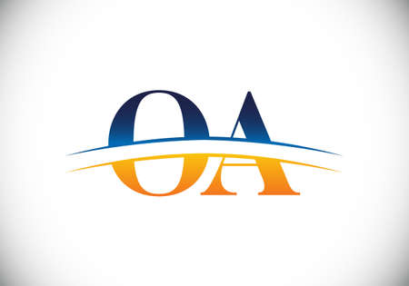 Initial Monogram Letter O A Logo Design Vector Template. O A Letter Logo Designのイラスト素材