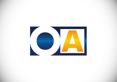 Initial Monogram Letter O A Logo Design Vector Template. O A Letter Logo Designのイラスト素材