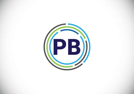 P B Initial Letter Logo design, Graphic Alphabet Symbol for Corporate Business Identityのイラスト素材