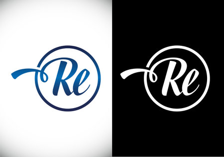 Initial Monogram Letter R E Logo Design Vector Template. Graphic Alphabet Symbol for Corporate Business Identityのイラスト素材