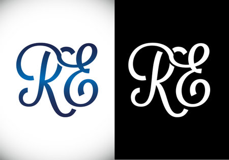 Initial Monogram Letter R E Logo Design Vector Template. Graphic Alphabet Symbol for Corporate Business Identityのイラスト素材