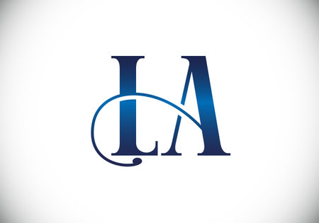 Initial Monogram Letter L A Logo Design Vector Template. L A Letter Logo Designのイラスト素材