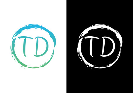 Initial Monogram Letter T D Logo Design Vector Template. T D Letter Logo Designのイラスト素材