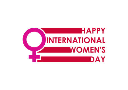 Happy Women's Day Typographical Design Elements. International women's day icon.Women's day symbol.のイラスト素材