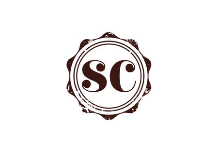 Initial Monogram Letter S C Logo Design Vector Template. S C Letter Logo Designのイラスト素材