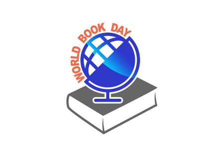 World book day. Book and globe sign on white backgroundのイラスト素材