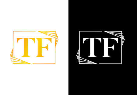 TF Letter Logo Design. Creative T F Letters icon vector.のイラスト素材