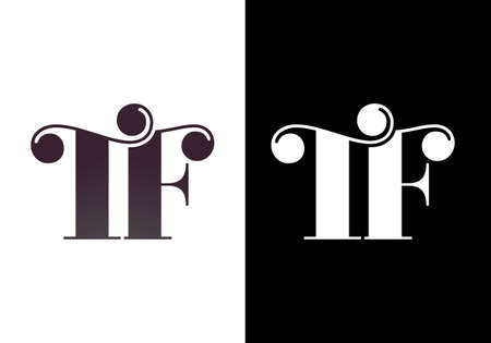 TF Letter Logo Design. Creative T F Letters icon vector.のイラスト素材