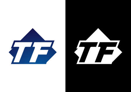 TF Letter Logo Design. Creative T F Letters icon vector.のイラスト素材